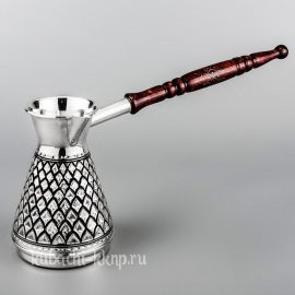 Серебряная джезва (турка) «Чешуя» - т022