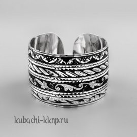 Серебряный браслет Кубачи с это узором - БР146