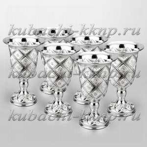 Набор из шести серебряных бокалов для вина 