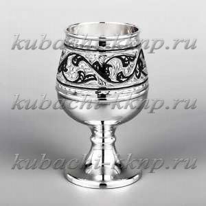 Маленький серебряный коньячный бокал - бк026