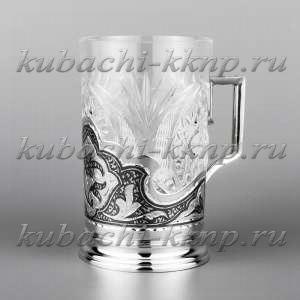 Серебряный подстаканник для хрустального стакана, 230 мл - пд029