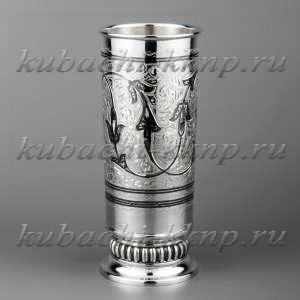 Серебряный высокий оригинальный стакан, 245мл - ст18