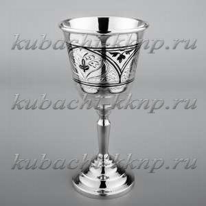 Серебряный бокал с орнаментом Кубачи - БК057