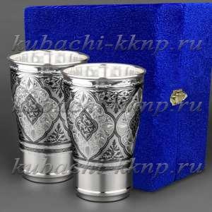 Набор из двух больших серебряных стаканов - ст010-2
