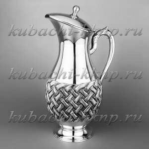 Большой серебряный кувшин с крышкой 