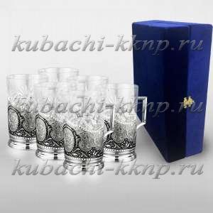 Набор из шести серебряных подстаканников 