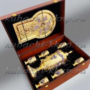 Серебряный набор для воды, сока или вина со стаканами  - вн03з