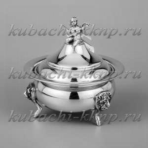 Икорница из серебра с ангелочком - ик06