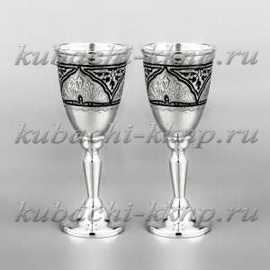 Набор серебряных рюмок с чернением - рмк0001-2