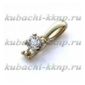 Кулон из золота с фианитом - Yuv - 104