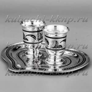 Серебряный стопки на сердечке - нс05