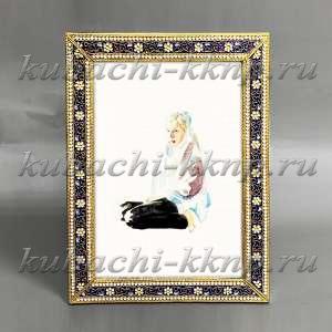 Серебряная рамка для фото с цветной эмалью - фот02