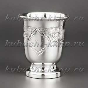 Серебряная стопка на ножке с узором, 40 мл - стп023