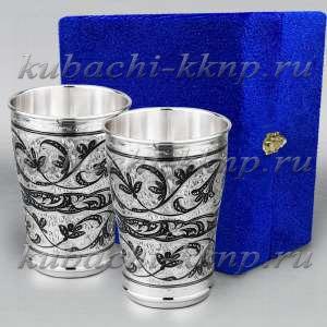 Набор больших серебряных стаканов на 300 мл - ст010а-2