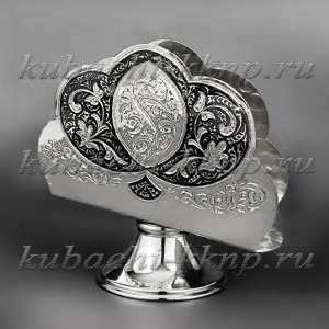 Элегантная салфетница из серебра - СЛ036