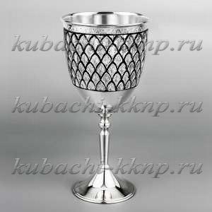 Серебреный бокал в современном стиле - БК32