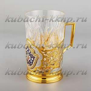 Серебряный подстаканник С позолотой  - пд062