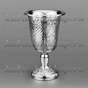 Серебряный оригинальный  бокал «Ромб», 160 мл - бк040