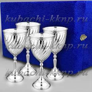 Набор из четырех небольших серебряных бокалов 