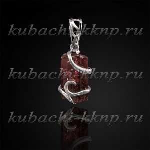 Кулон с натуральным турмалином 