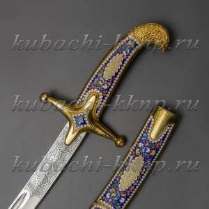 Сабля из серебра с эмалью и позолотой 