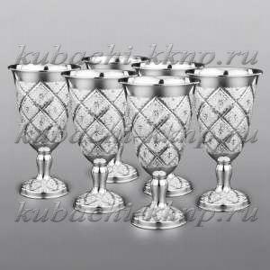 Набор серебряных бокалов 