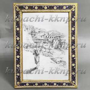 Серебряная рамка для фото с цветной эмалью - фот03