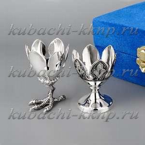 Набор серебряных  пашотниц  с чернением «Черно-белое» - пш014