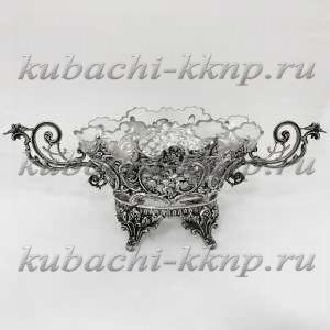 Серебряная вазочка со стеклом 