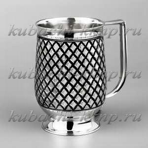 Серебряная кружка «ромб» кр - кр075 Серебряная кружка «ромб» кр - кр075