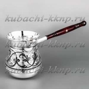 Серебряная турка (джезва) для варки кофе, 580 мл - т010 Серебряная турка (джезва) для варки кофе, 580 мл - т010