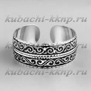 Серебряный браслет Кубачи с повторяющимся орнаментом - БР149 Серебряный браслет Кубачи с повторяющимся орнаментом - БР149