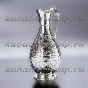 Серебряный кубачинский кувшин для воды 