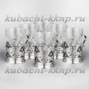 Набор из шести серебряных подстаканников 