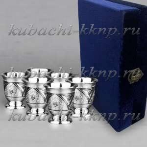 Набор из шести серебряных стопок для мужчин - стп00014-6