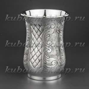 Серебряный стакан «Ромб» - ст03