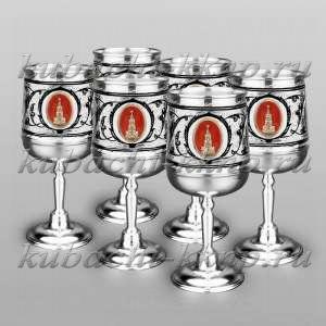 Набор из шести серебряных фужеров 