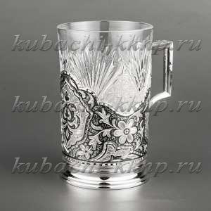 Строгий серебряный подстаканник, 230 мл - пд022
