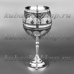 Красивый серебряный фужер для вина  - ф041