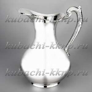 Средний серебряный глянцевый кувшин - кв192