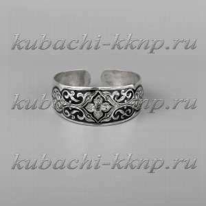Кубачинский браслет из серебра с стильным орнаментом - бр87 Кубачинский браслет из серебра с стильным орнаментом - бр87