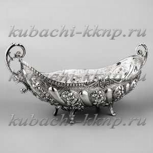 Серебряная конфетница - ладья «Весна» - кф150