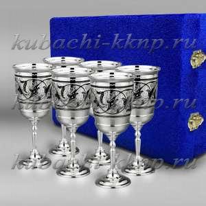 Набор из шести солидных фужеров для вина  - ф066-6