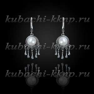 Висячие серьги с культивированным жемчугом - вс87 Висячие серьги с культивированным жемчугом - вс87