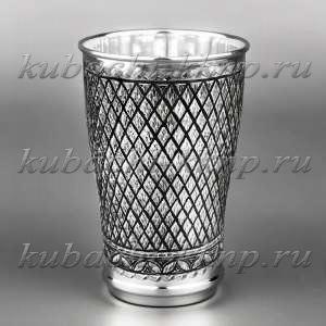 Большой серебряный стакан с геометрическим орнаментом - СТ126