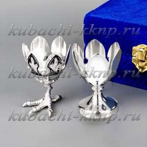 Набор из двух серебряных  пашотниц с чернением«Черно-белое» - пш015