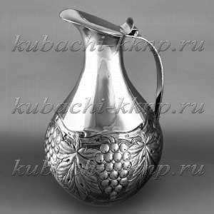 Оригинальный серебряный кувшин с крышкой 