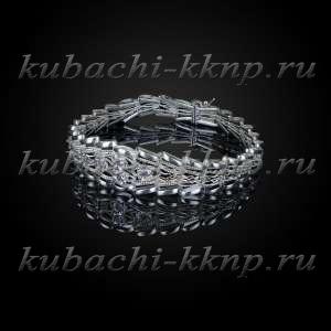 Браслет из серебра с плетенкой кубачи Елочка - бр1023