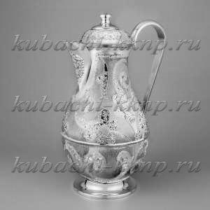 Авторский кубачинский серебряный кувшин для воды 