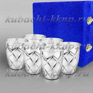 Набор из шести глянцевых стаканов с чеканкой - ст077-6